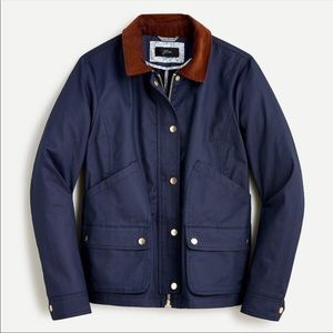 XS Petite J Crew Barn Coat with Liberty Floral Print